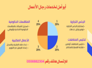 خدماتي تخليص المعاملات الحكومية وتسجيل الشركات